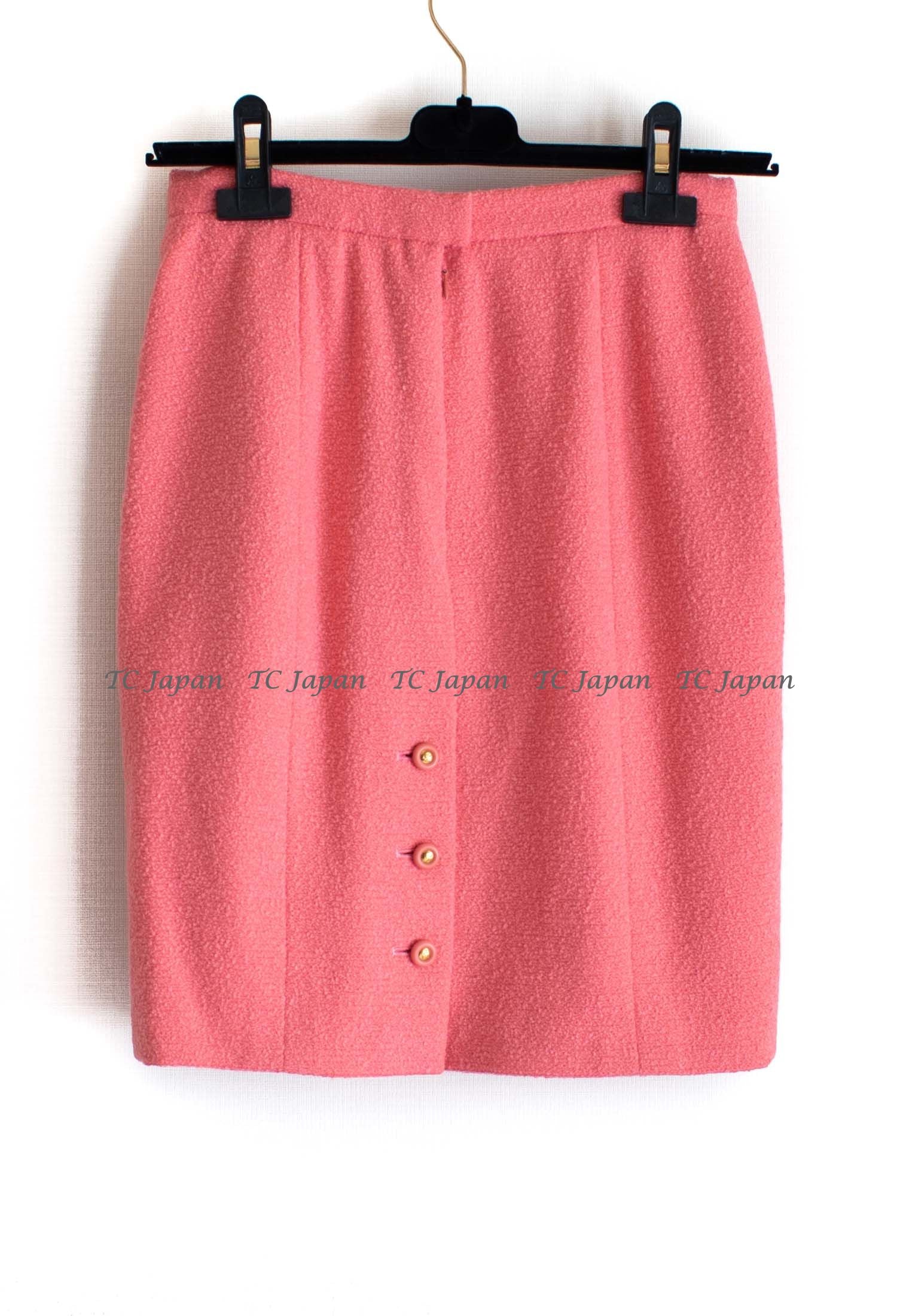 CHANEL 96C Pink Vintage Wool Angora Jacket Skirt Suit 38 シャネル  ピンク・ヴィンテージ・ウール・アンゴラ・ジャケット・スカート・スーツ 即発