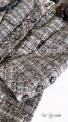 【A】CHANEL 13B Grey Brow Chain Trimming Tweed skirt Coat Dress 34 36 40 42 シャネル チェーン・トリミング・ワンピース コート 即発